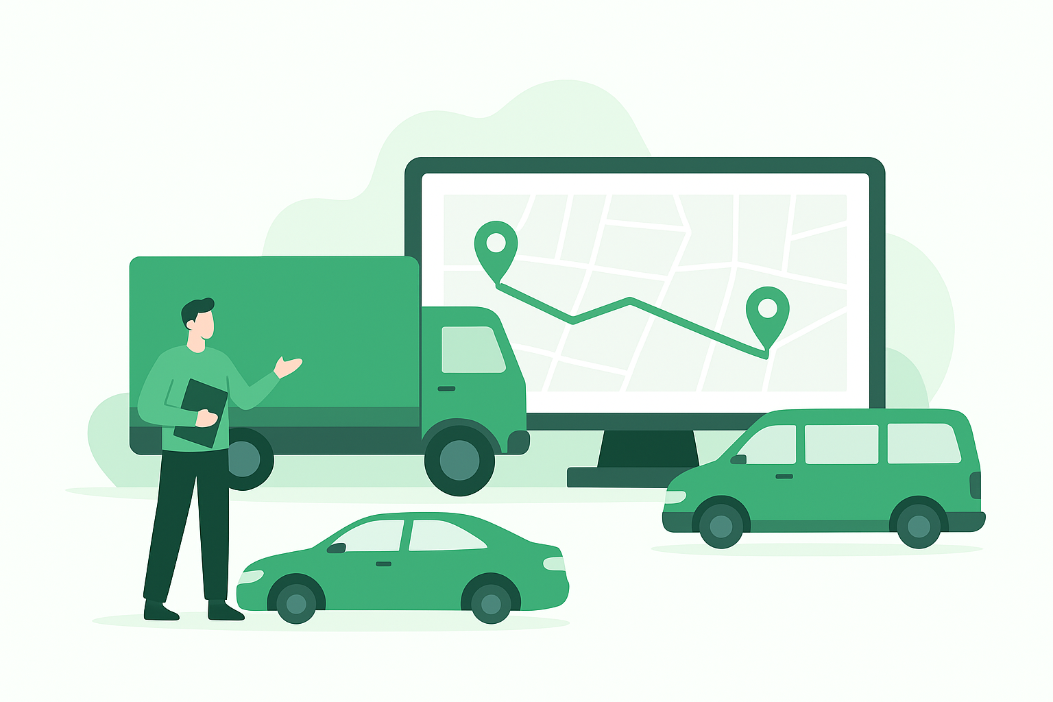 Obix Fleet Management Dashboard Illustration